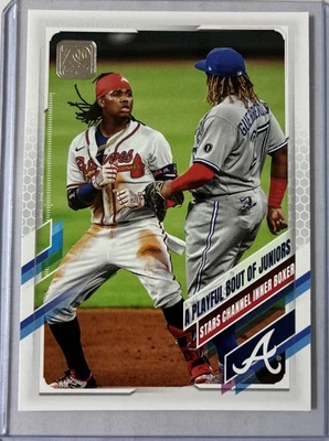 2021 Topps - Checklist Ronald Acuña Jr., Vladimir Guerrero Jr. #61 - Image 1 of 2