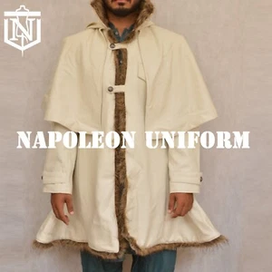 Newly Unisex Halloween Event Custom Made Off White Fur Wool Inverness Frock Cape - Picture 1 of 4