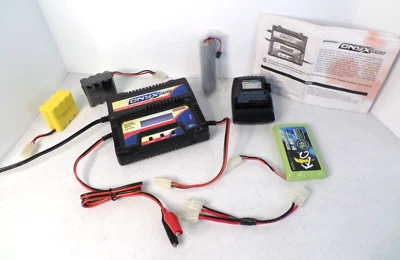 Duratrax Onyx 240 AC/DC Dual Peak Charger DTXP4240 with various batteries manual - Image 1 of 4