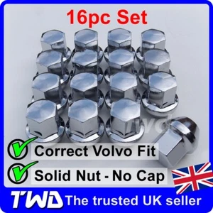 16x CHROME ALLOY WHEEL NUTS FOR VOLVO C70 (2006-13) M12x1.5 19MM HEX TAPER LUG - Picture 1 of 6