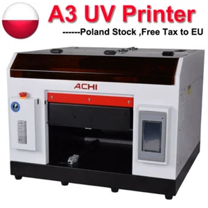 ACHI A3 UV-Drucker & 1390 Druckkopf für zylindrische flache 3D-Rotation EU STOCK - Picture 1 of 9