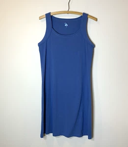 Vestido sin mangas Title Nine para mujer azul medio sin mangas mezcla de algodón elástico activo - Imagen 1 de 7
