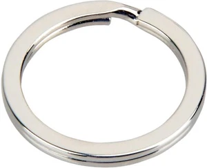 Llavero plano dividido de acero inoxidable pulido de 32 mm fuerte, llavero, bucle, conector. - Imagen 1 de 9