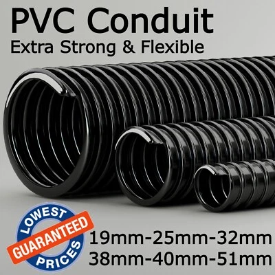 CONDUIT TUBING BLACK CORRUGATED FLEXIBLE PVC FLEXIBLE PIPE CABLE PROTECTION S
