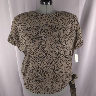 Винтажный женщин плюс свитер 3 X черный зебра галстук талии смелый вязаный верхний универсальный новый - Изображение 1 из 4