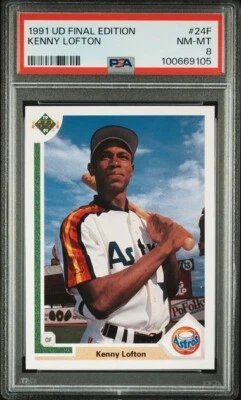1991 Upper Deck Final Edition #24F Kenny Lofton Rookie Card RC Graded PSA 8 - Image 1 of 2
