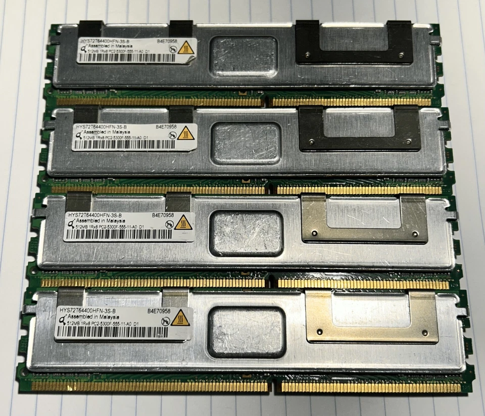 DELL 8x 512MB DIMM ECC 240 PIN 1RX8 PC2-5300F-555-11-A0 HYS72T64400HFN-3S-B - Image 1 of 2