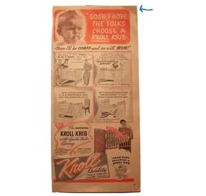 Anuncio de revista vintage Kroll Krib con Ajusta-Matic primavera 1943 WomansDay PA-1 - Imagen 1 de 1