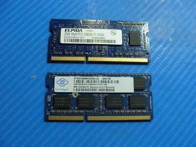 Acer V5-571 Nanya+Elpida 6GB (2GB+4GB) Memory RAM SO-DIMM NT4GC64B8HG0NS-CG - Image 1 of 2