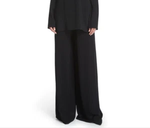 MARINA schwarze Damen-Palazzohose mit weitem Bein zum Überziehen elastischer Bund Größe 16 - Bild 1 von 11