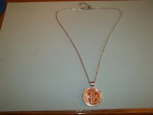 BRONZE CENTAVO COIN - PORTUGAL - SILVER CASED PENDANT NECKLACE - 1969 to 1979 - Picture 1 of 9