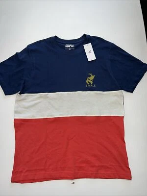 Camisa de manga corta Staple Pigeon roja blanca y azul olímpica para hombre talla pequeña Foto 1 de 4