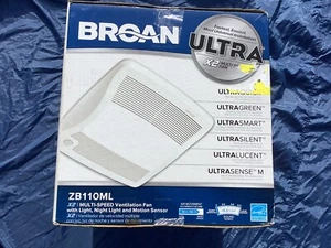 Broan ZB110ML Ultra Green ZB Serie Mehrgeschwindigkeit Bad Abluftventilator - Bild 1 von 2