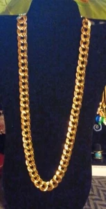 Monet, Vintage Chain Necklace Chunky Double Gold Toned Signed 28", Preowned - Picture 1 of 12