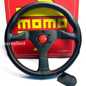 350mm 14' Genuine Leather Thickened Spoke Steering Wheel MOMO MonteCarlo - Bild 1 von 5