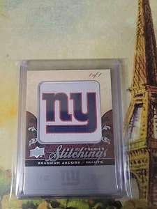 2008 UD Premier Brandon Jacobs NY Giants Patch /1 of 1 - Picture 1 of 2