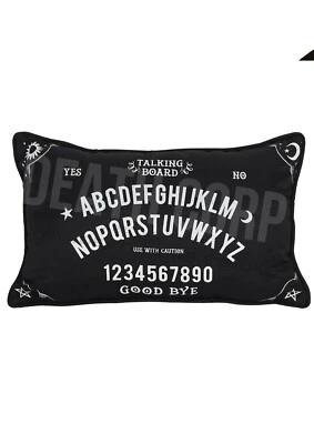 Ouija Talking Board Cushion Black Rectangle Spirit Gothic Pagan Occult Pillow - Image 1 of 3