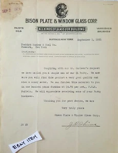 1921 Buffalo NY BISON PLATE & WINDOW GLASS CORP. J.T. Shivers - Picture 1 of 2