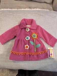 NWT PLUOT Boutique Dressy Floral Wool Peacoat Size 12 Mos - Picture 1 of 7