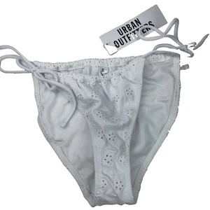 Urban Outfitters Tie-Side Broderie Bikini Bottoms, Size S, White, RRP £20 - Picture 1 of 10
