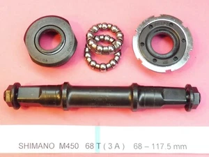Shimano ( Exage M450 ) 68 - 117.5 mm bicycle bottom bracket/NOS L'eroica - Picture 1 of 2
