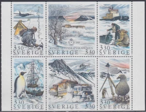 SUECIA Sc #1754a MNH FOLLETO PANEL de 6 DIFF - EXPLORACIÓN POLAR - Imagen 1 de 1