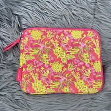 Lilly Pulitzer Ipad Tablet Sleeve Cover Case Soft Zip Floral Colorful Pink Green