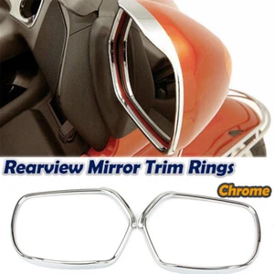 Motorcycle Rearview Side Mirrors Trim ABS For Honda Goldwing GL1800 2001-10 2011 - Picture 1 of 6