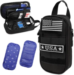 Tactical Insulin Cooler Travel Case - Expandable Insulated Diabetic Bag with 2 X - Picture 1 of 12