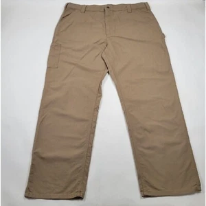 Carhartt Carpenter Pants Mens 42x32 Original Dungaree Fit Brown Cotton Logo - Picture 1 of 10