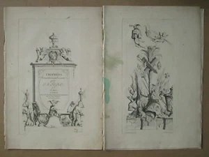 TORO : Suite de 6 gravures de trophées / arabesques, 1716. - Picture 1 of 3