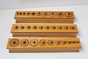 Montessori Holzspielzeug  Steckspiel 3 Stück - Picture 1 of 5