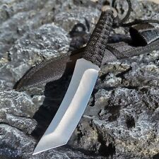 Hot Model Black Lanyard Handle Stainless Steel Combat Fixed Sharp Knife Tool EDC