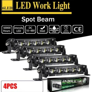 4x Barra de luces LED de trabajo de 7 pulgadas combo de punto de inundación lámpara antiniebla todoterreno conducción camión PK 8 - Imagen 1 de 10