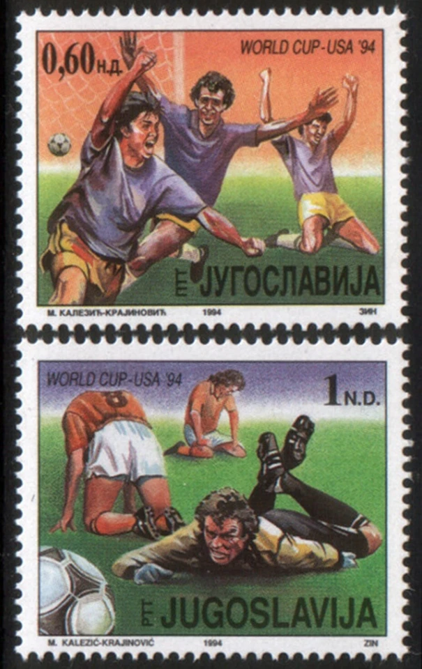 Yugoslavia 1994 ☀ Football World cup USA - Complete set ☀ MNH ** - Image 1 of 1