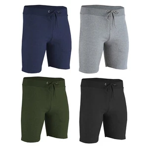 Tribe Herren Fleece Shorts Lauf Jogginghose Gym Gummibund halbe Hose - Bild 1 von 14