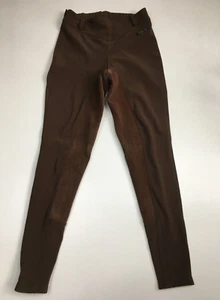KERRITS Brown Ribbed Leather Suede Insert Equestrian Breeches Pant Small/Medium - Picture 1 of 15
