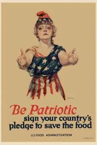 WPA War Propaganda Be Patriotic Sign Countrys Pledge Save Food Poster - Picture 1 of 2