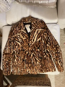 MICHAEL KORS FAUX FUR LEOPARD JACKET  - Picture 1 of 12