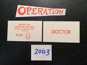 Operation 2003 DOCTOR CARD Water On The Knee GAME REPLACEMENT Piece MB - Picture 1 of 1