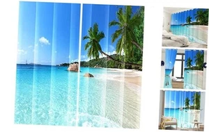 Seaside Window Curtains Sunny Beach Ocean 42"W x 84"L (Pack of 2) Fbk00242 - Picture 1 of 8