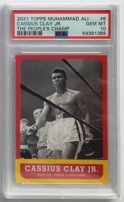 Topps 2021 Muhammad Ali Cassius Clay The Peoples Champ #6 PSA 10 Foto 1 de 2