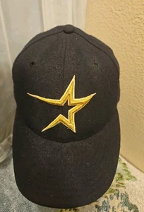 Vintage Y2K Houston Astros Mütze Kappe nicht verstellbar Größe 7 New Era schwarz Wolle USA - Bild 1 von 10