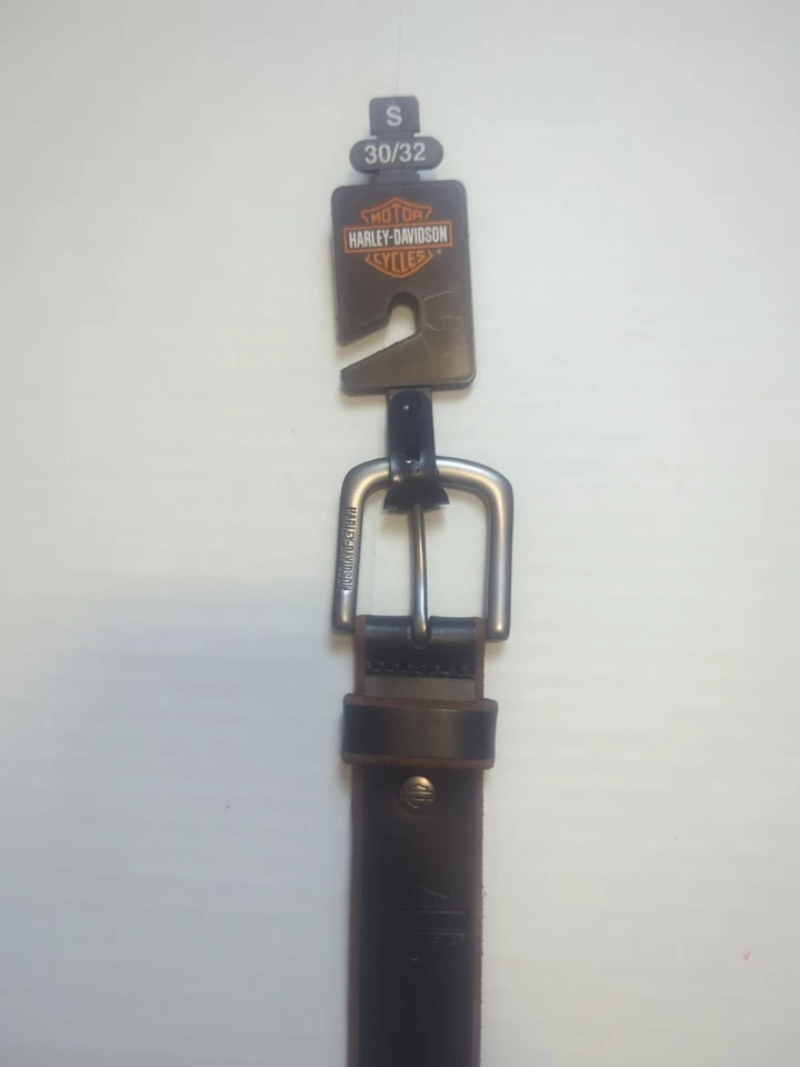 Harley-Davidson BMM043 Men's Genuine Leather Belt Back Size M 34/36 NEW.