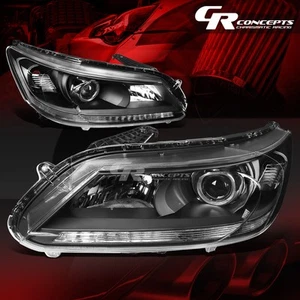 PAIR BLACK CLEAR CORNER PROJECTOR HEADLIGHT LH+RH FOR 2013-2015 HONDA ACCORD 4DR - Bild 1 von 6