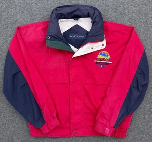 Vintage Swingster Jacket Mens Large Red Indy 200 Walt Disney World 90s Race Car - Picture 1 of 11