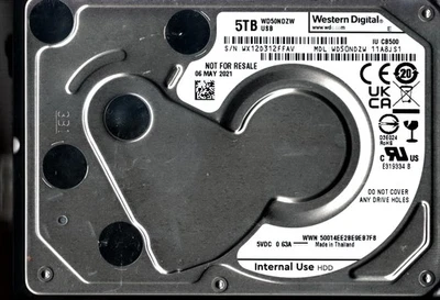 WD50NDZW-11A8JS1 S/N: WX12D WESTERN DIGITAL 5 TB TAILANDIA MAYO 2021 Foto 1 de 2
