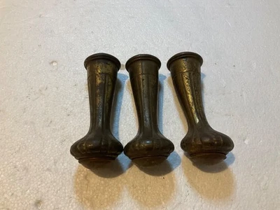 Lot of 3 Matching Brass  Antique 4” Furniture Feet. Lot 4 #5 - Image 1 of 4