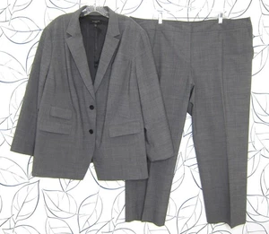 TALBOTS WOMAN Gray Wool Blend Pant Suit size 22W - Picture 1 of 15