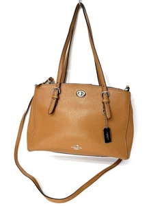 COACH Turnlock Carryall 29 Convertible Satchel Crossbody Crossgrain Leather37782 - Picture 1 of 14